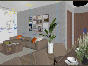 apartment living modern 3D मॉडल
