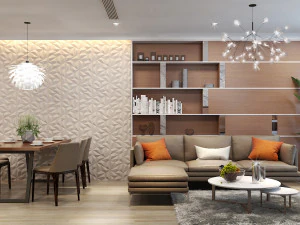 अपार्टमेंट लिविंगरूम एशियाई 3D मॉडल