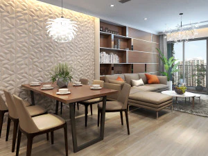 अपार्टमेंट लिविंगरूम एशियाई 3D मॉडल