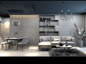 apartment livingroom asian 3D मॉडल