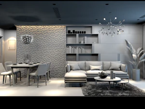 अपार्टमेंट लिविंगरूम एशियाई 3D मॉडल