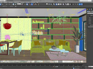 अपार्टमेंट लिविंगरूम एशियाई 3D मॉडल