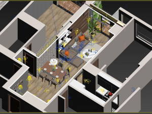 apartment livingroom asian 3D मॉडल