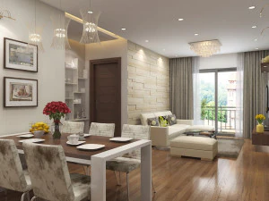 krem do salonu w mieszkaniu Model 3D