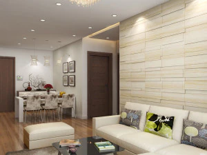 अपार्टमेंट लिविंगरूम क्रीम 3D मॉडल