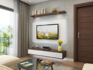 अपार्टमेंट लिविंगरूम क्रीम 3D मॉडल