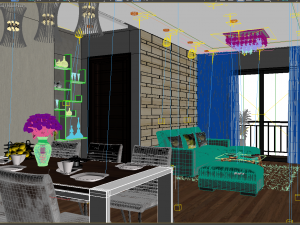 apartment livingroom cream 3D मॉडल