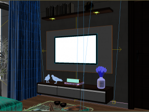 apartment livingroom cream 3D मॉडल