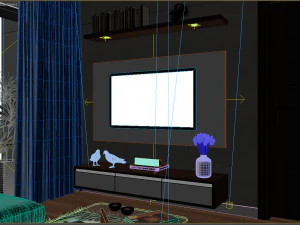 अपार्टमेंट लिविंगरूम क्रीम 3D मॉडल