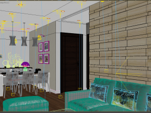 apartment livingroom cream 3D मॉडल