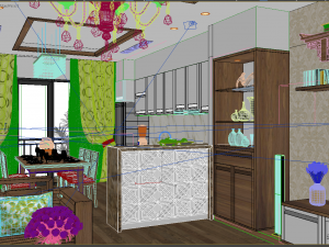apartment livingroom asian 3D मॉडल