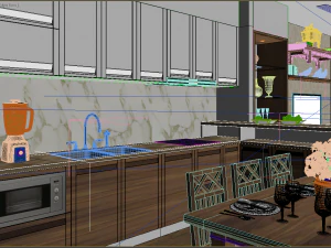 apartment livingroom asian 3D Model