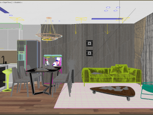 apartment livingroom modern 3D मॉडल