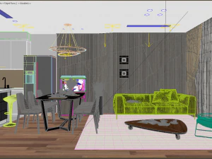 apartment livingroom modern 3D Model