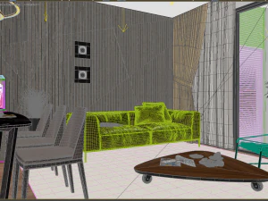 apartment livingroom modern 3D Model