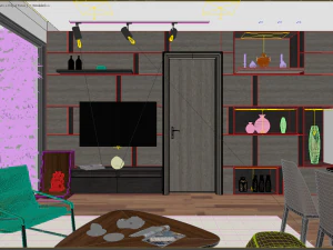 apartment livingroom modern 3D Model