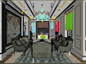 villa livingroom luxury 3D मॉडल