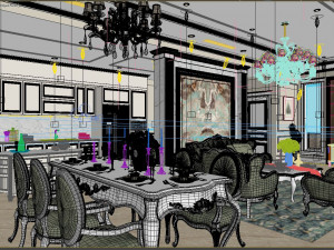 villa livingroom luxury 3D मॉडल