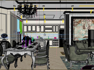villa livingroom luxury 3D मॉडल