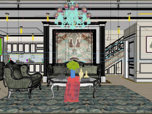villa livingroom luxury 3D मॉडल