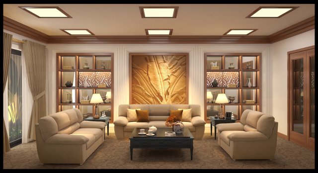 classical livingroom 3D Model .c4d .max .obj .3ds .fbx .stl .blend 