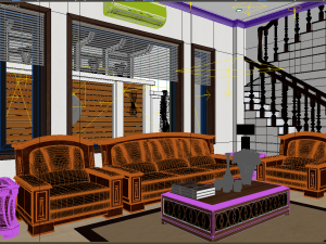 livingroom and diningroom asian 3D मॉडल
