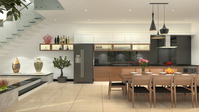 diningroom and livingroom tropical 3D Model .c4d .max .obj .3ds .fbx .stl .blend 