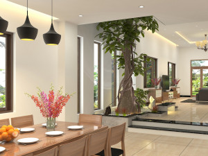 diningroom and livingroom tropical 3D Model