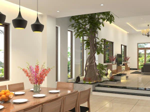 diningroom and livingroom tropical 3D Model