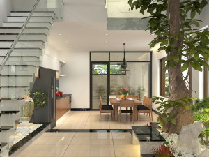 diningroom and livingroom tropical 3D Model