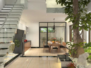diningroom and livingroom tropical 3D Model