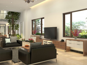 diningroom and livingroom tropical 3D Model