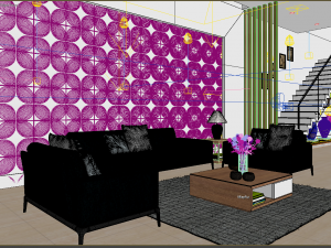 diningroom and livingroom tropical 3D Model