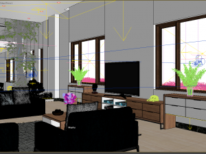 diningroom and livingroom tropical 3D Model