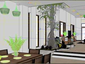 diningroom and livingroom tropical 3D Model