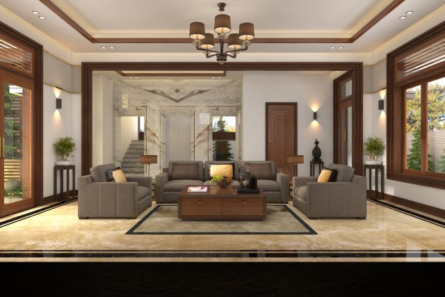 villa livingroom tradition 3D मॉडल .c4d .max .obj .3ds .fbx .stl .blend 