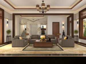 villa livingroom tradition 3D मॉडल