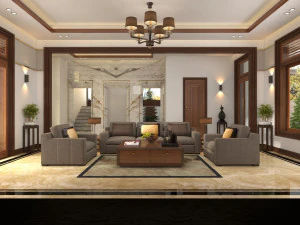 tradycja salonu w willi Model 3D