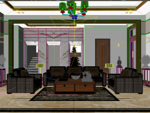 villa livingroom tradition 3D मॉडल