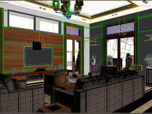 villa livingroom tradition 3D मॉडल