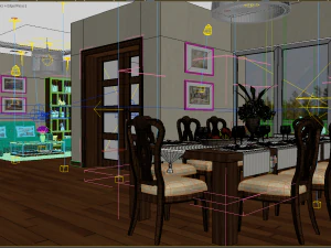 villa livingroom tradition 3D Model