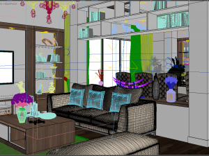 villa livingroom tropical 3D मॉडल