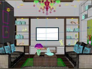 villa livingroom tropical 3D मॉडल