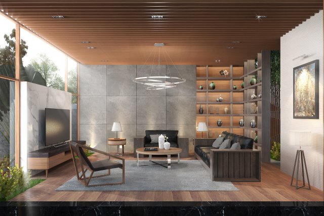 villa livingroom tropical 3D मॉडल .c4d .max .obj .3ds .fbx .stl .blend 