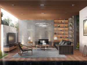 villa livingroom tropical 3D मॉडल