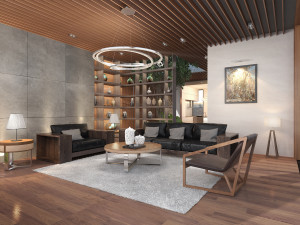 villa livingroom tropical 3D मॉडल