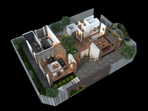 villa livingroom tropical 3D मॉडल
