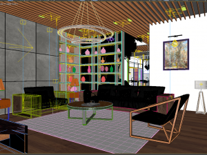 villa livingroom tropical 3D मॉडल