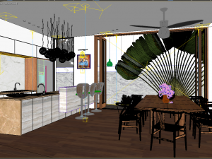 villa livingroom tropical 3D मॉडल