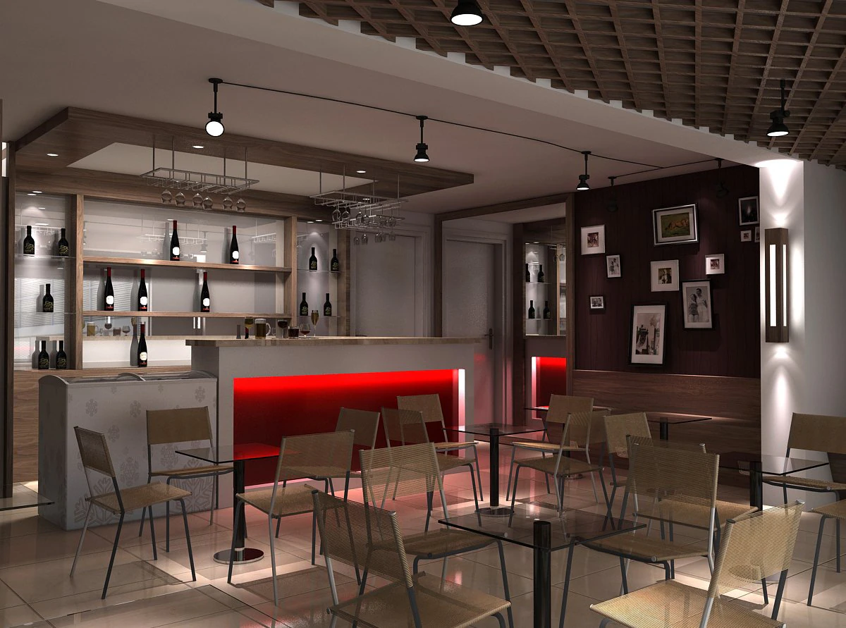 coffee house 3D Model .c4d .max .obj .3ds .fbx .stl .blend 
